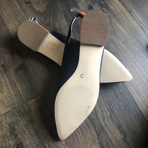 Boden New Bow Slingback Heels Flats Denim 41.5
